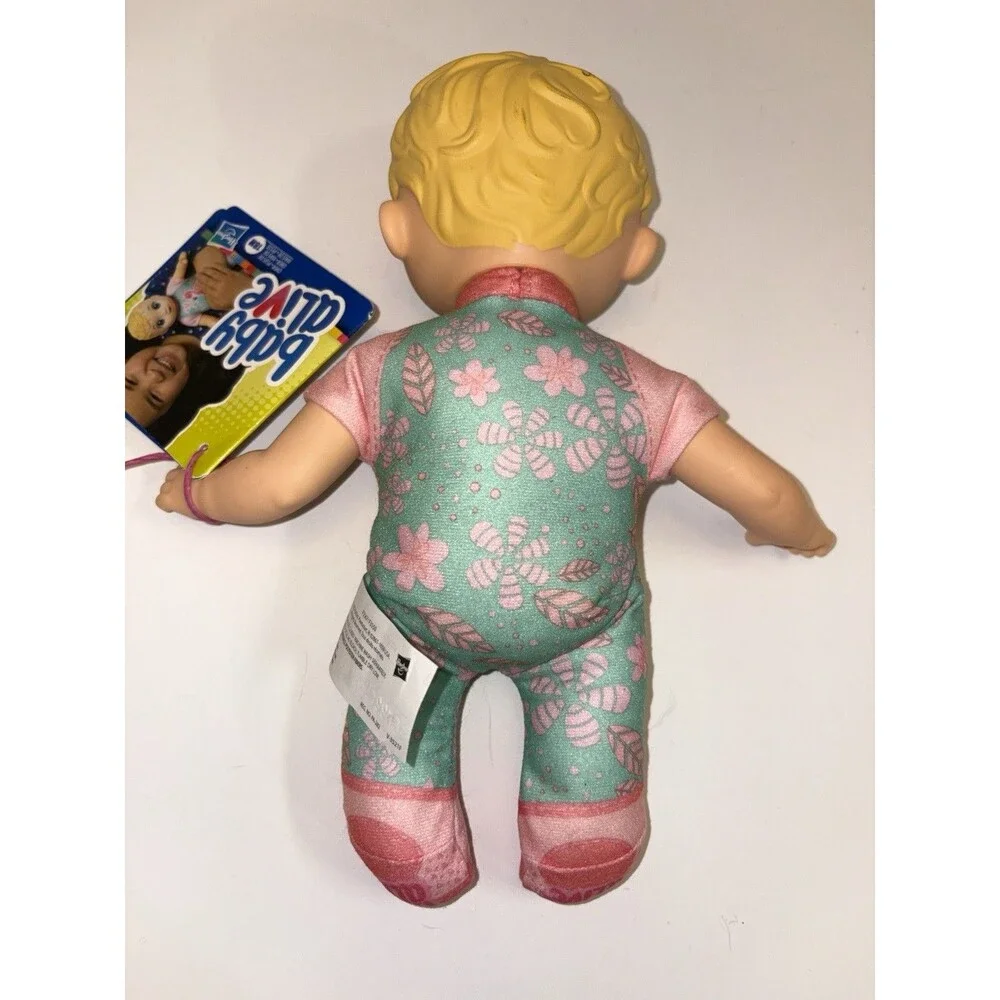 Baby Alive Sweet 'N Snugglier Baby Doll Blonde Hair Blue Eyes Flamingo Pajamas
